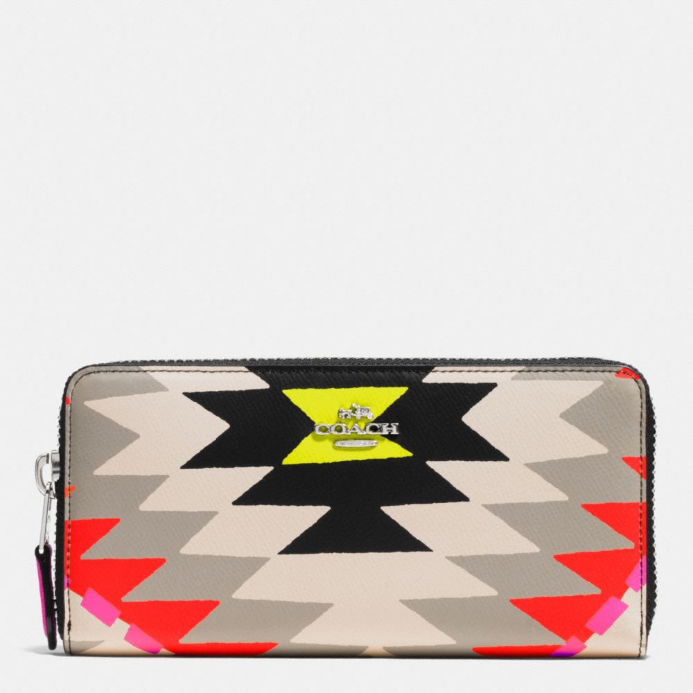 COACH ACCORDION ZIP WALLET IN PRINTED CROSSGRAIN LEATHER - SVE2M - f52777