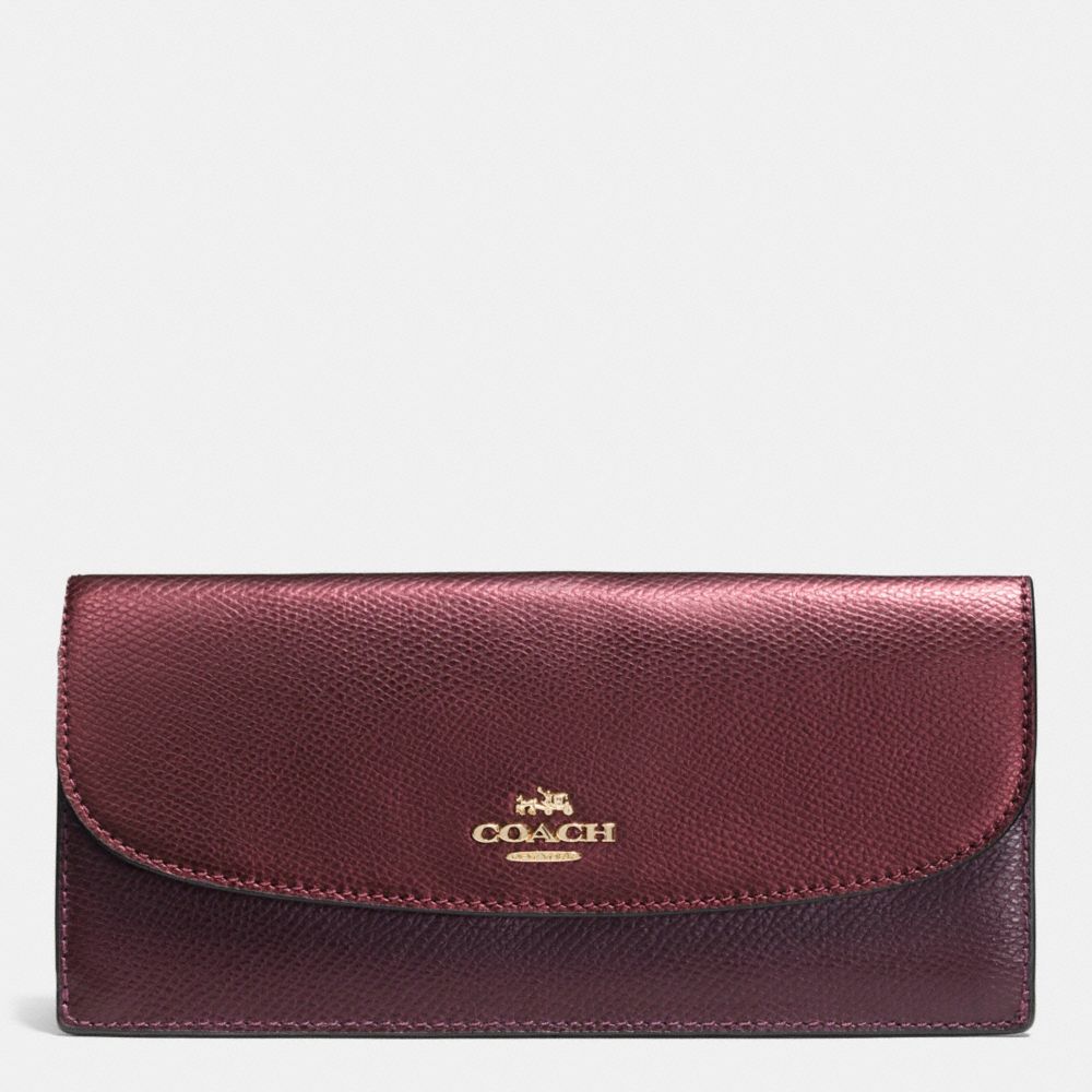 SOFT WALLET IN BICOLOR CROSSGRAIN LEATHER - IME8I - COACH F52845
