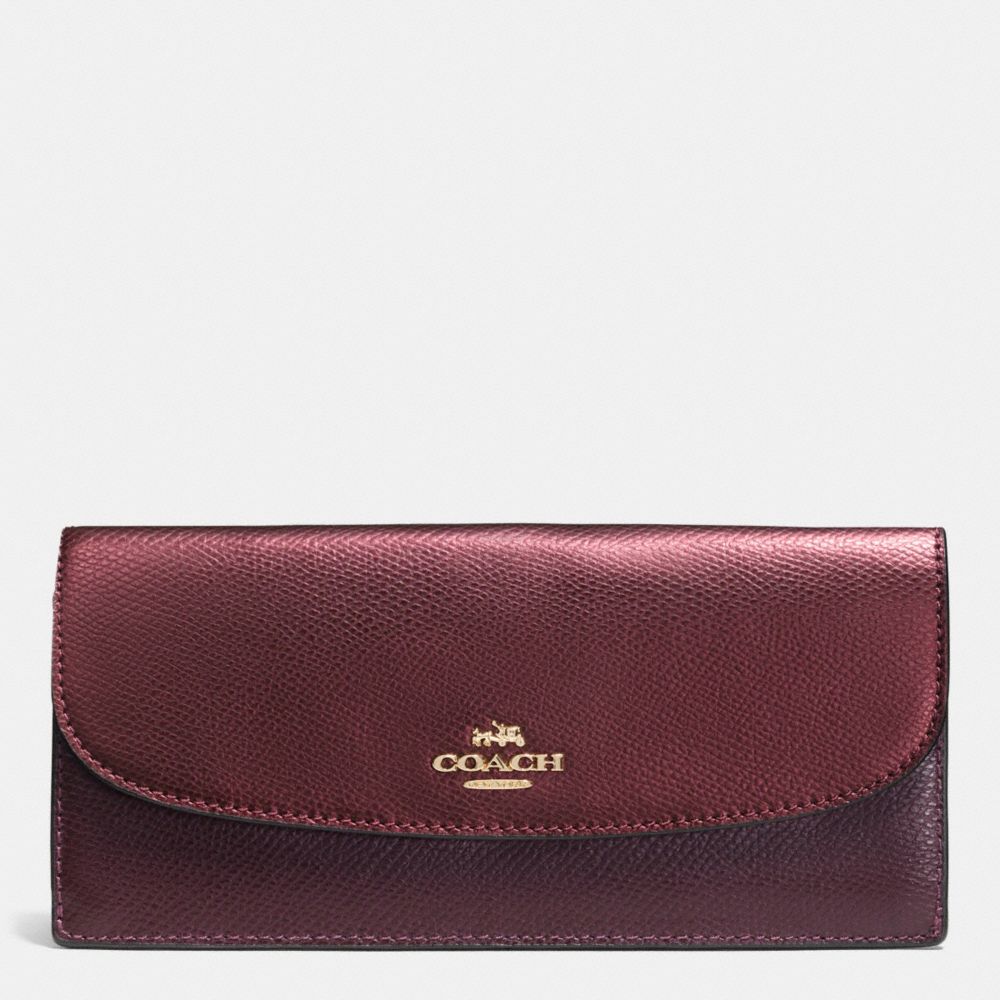 COACH F52845 Soft Wallet In Bicolor Crossgrain Leather IME8I