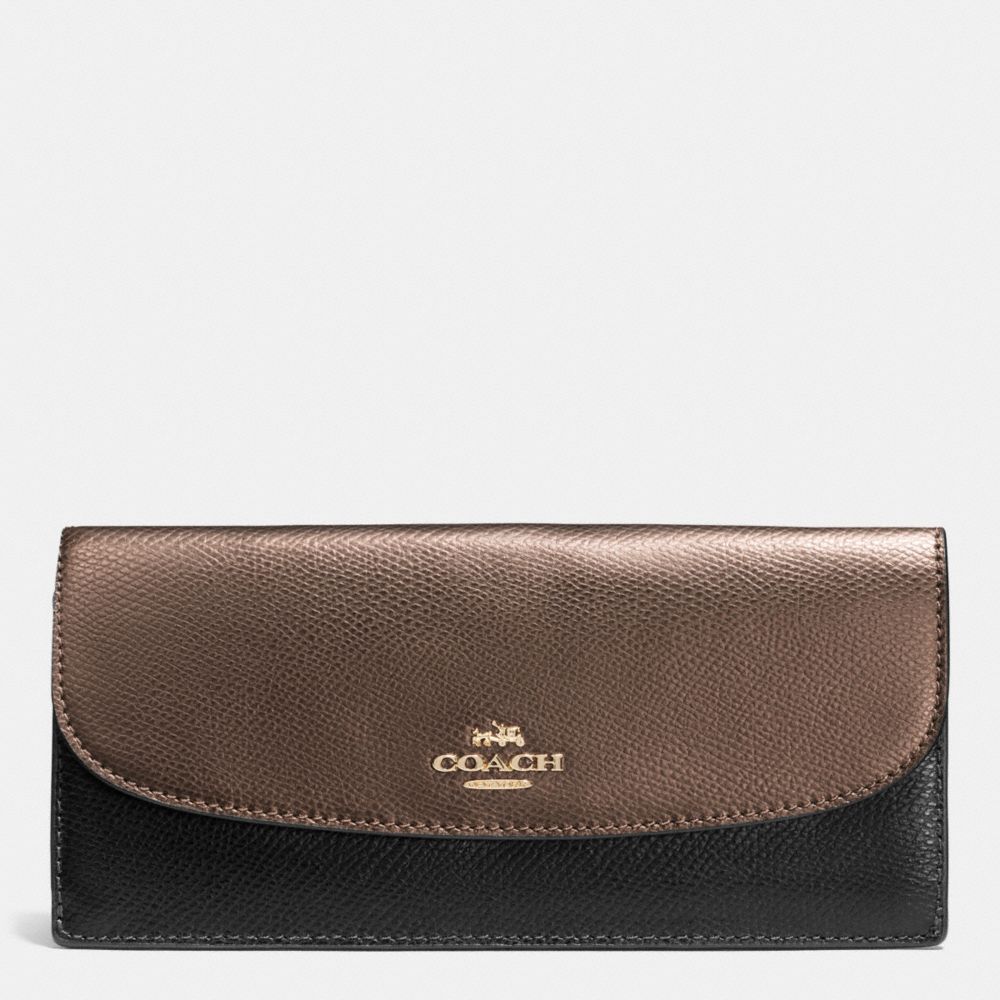COACH SOFT WALLET IN BICOLOR CROSSGRAIN LEATHER - IME8Y - f52845