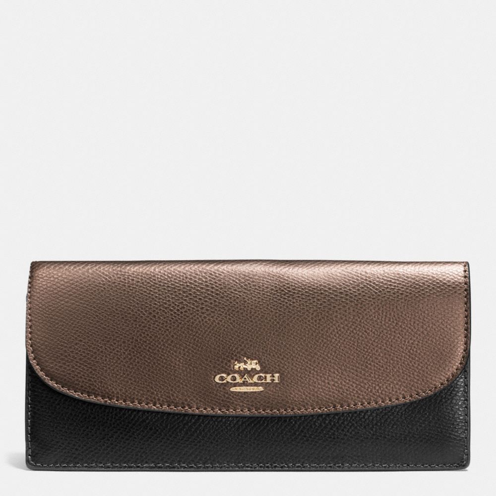 COACH f52845 SOFT WALLET IN BICOLOR CROSSGRAIN LEATHER IME8Y