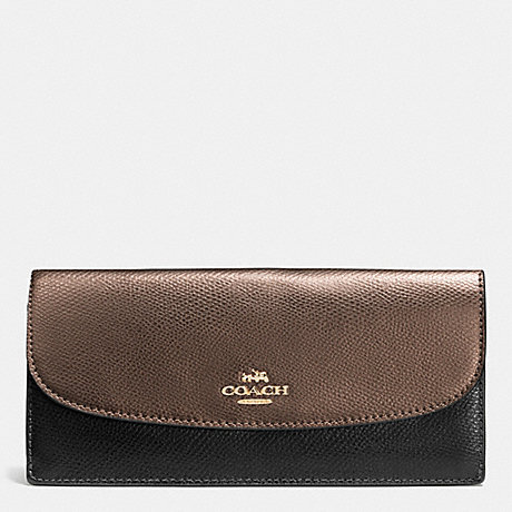 COACH F52845 SOFT WALLET IN BICOLOR CROSSGRAIN LEATHER IME8Y