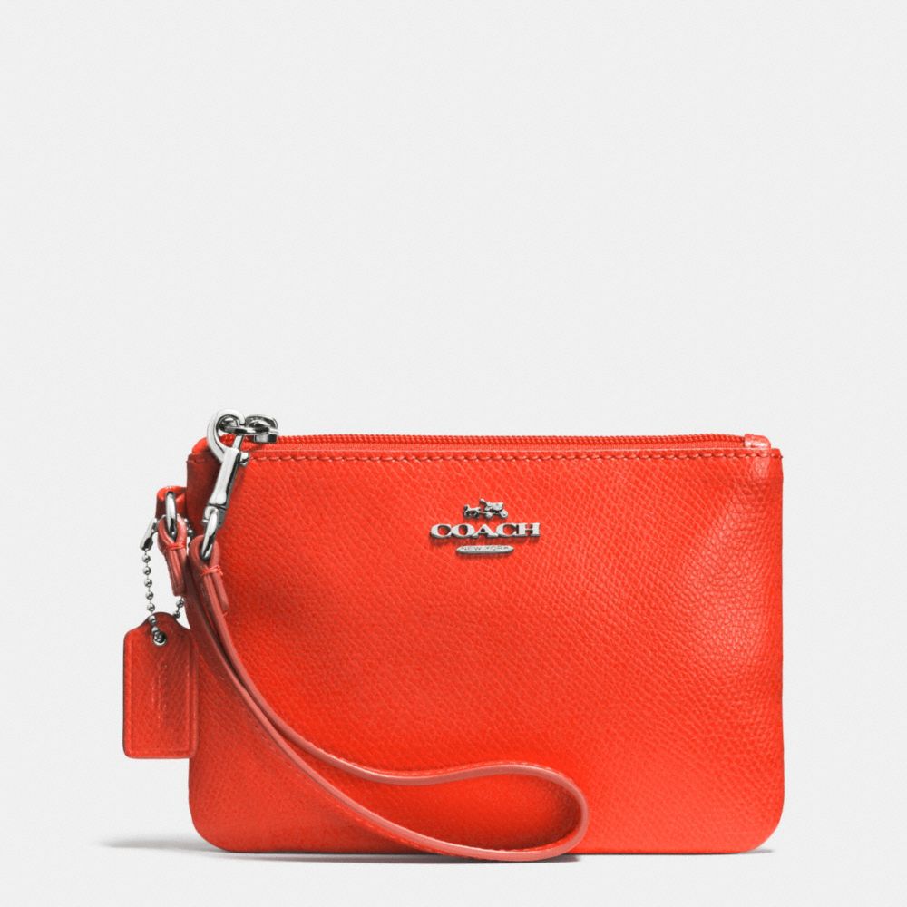 CROSSGRAIN LEATHER SMALL WRISTLET - f52850 - SILVER/CORAL