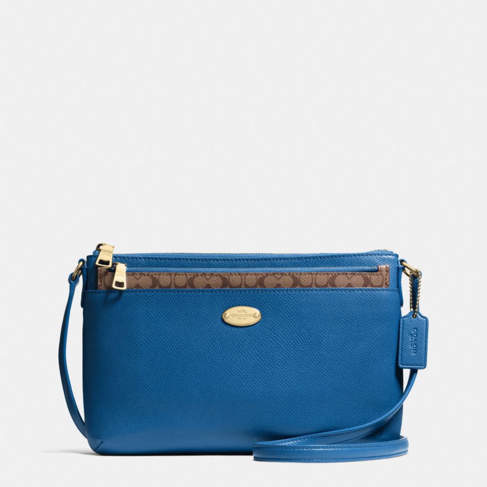 COACH F52881 EAST/WEST POP CROSSBODY IN CROSSGRAIN LEATHER -IMDEN