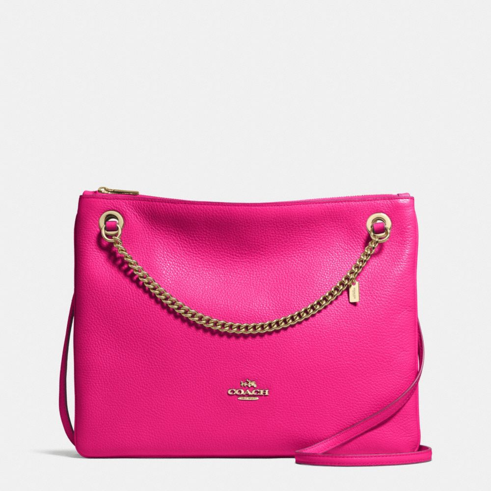 CONVERTIBLE CROSSBODY IN PEBBLE LEATHER - f52901 -  LIGHT GOLD/PINK RUBY