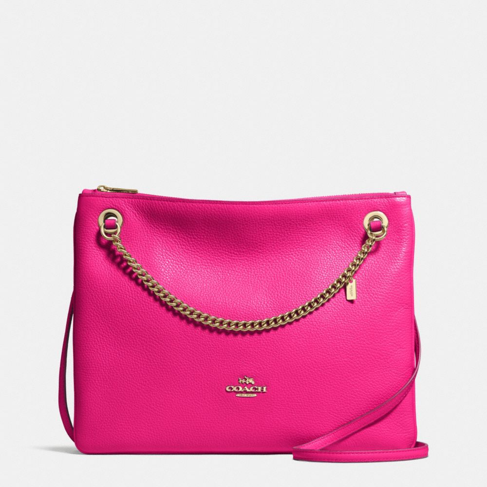 COACH CONVERTIBLE CROSSBODY IN PEBBLE LEATHER - LIGHT GOLD/PINK RUBY - F52901