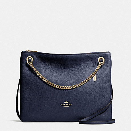 COACH CONVERTIBLE CROSSBODY IN PEBBLE LEATHER -  LIGHT GOLD/NAVY - f52901