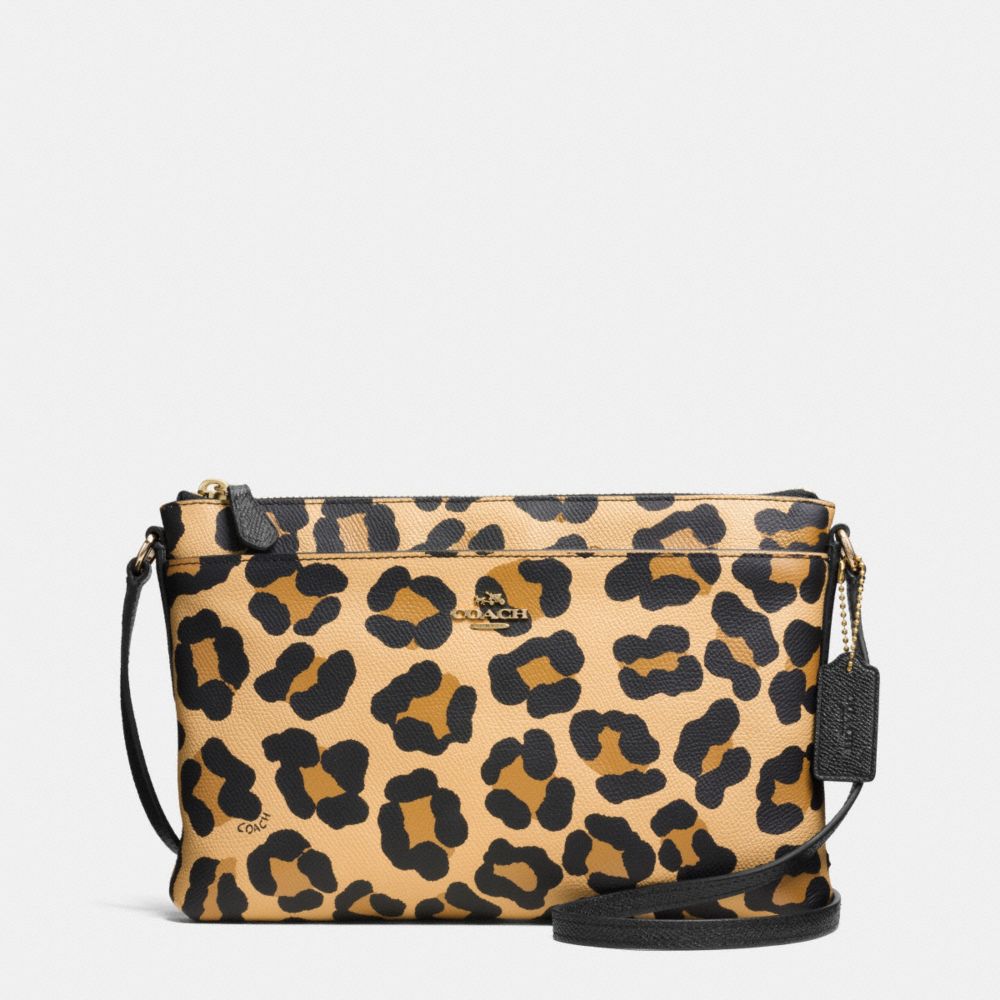 COACH F52912 - JOURNAL CROSSBODY IN OCELOT PRINT CROSSGRAIN LEATHER  LIGHT GOLD/TAN