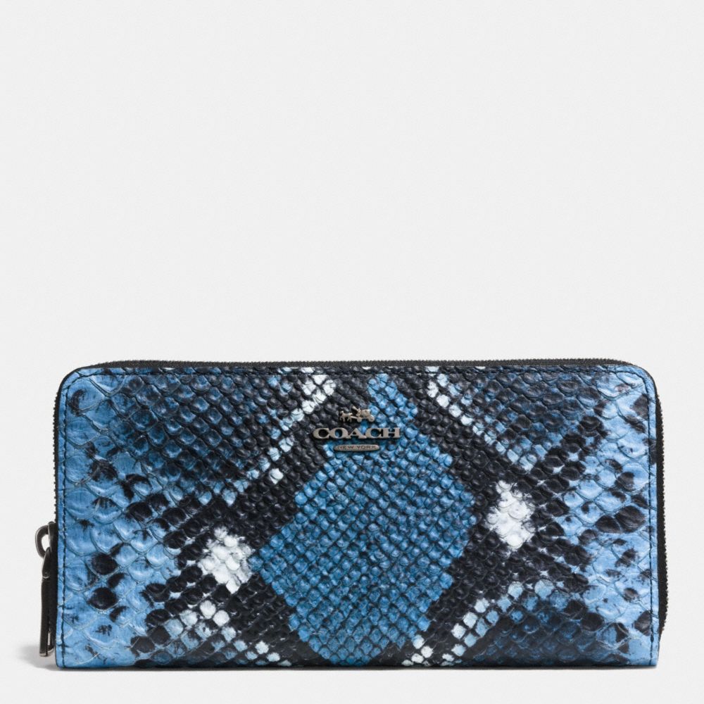 COACH f52964 ACCORDION ZIP WALLET IN PYTHON EMBOSSED LEATHER QBDOD