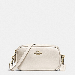 COACH F53034 Crossbody Pouch In Pebble Leather LIGHT GOLD/CHALK