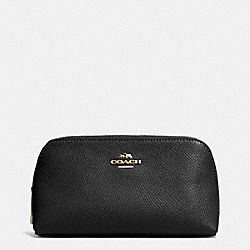 COACH F53067 Cosmetic Case 17 In Crossgrain Leather LIGHT GOLD/BLACK