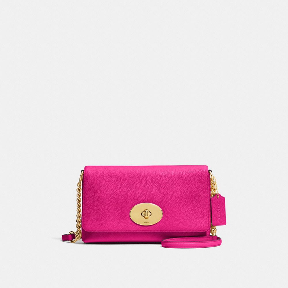 COACH f53083 CROSSTOWN CROSSBODY CERISE/LIGHT GOLD