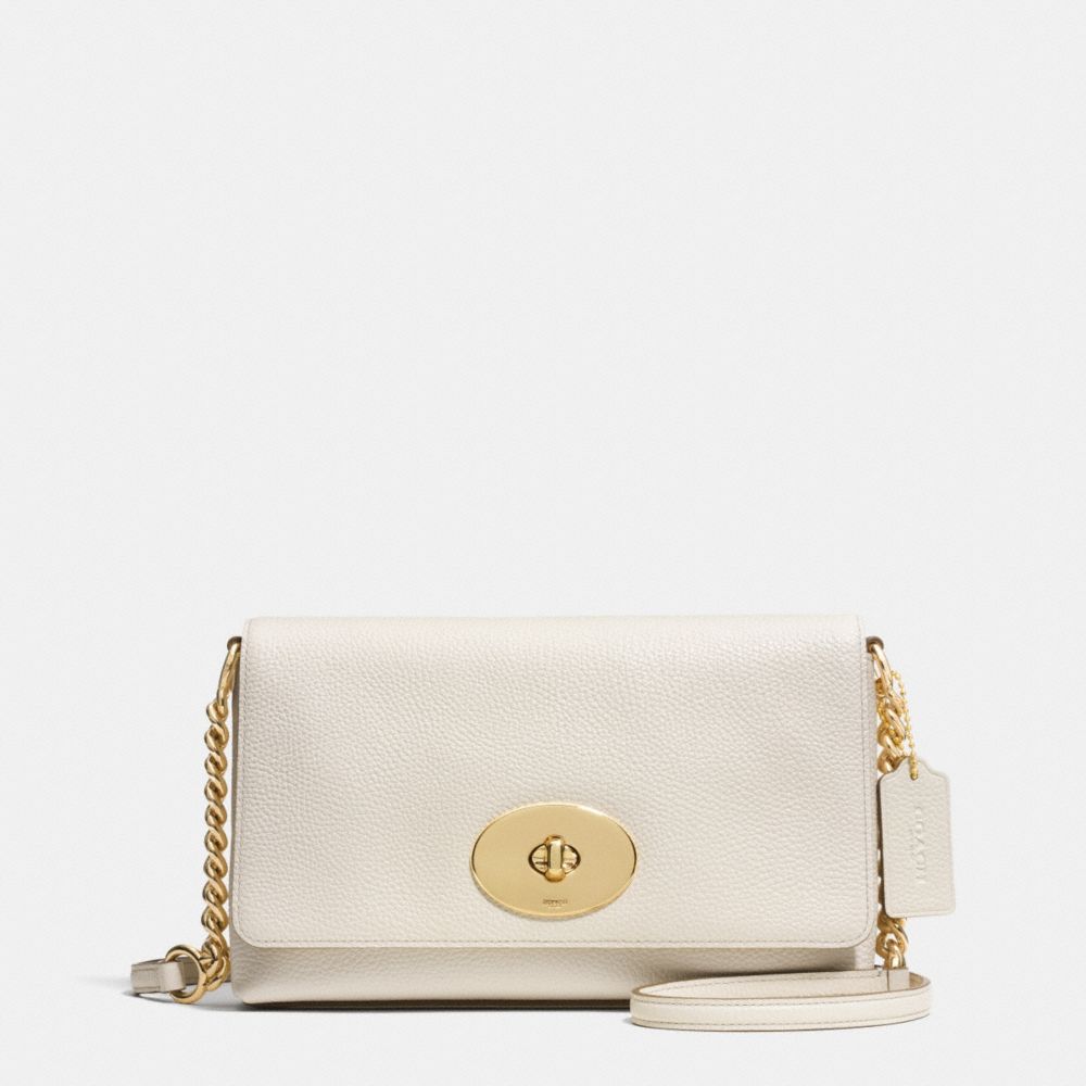 COACH F53083 - CROSSTOWN CROSSBODY IN PEBBLE LEATHER LIGHT GOLD/CHALK