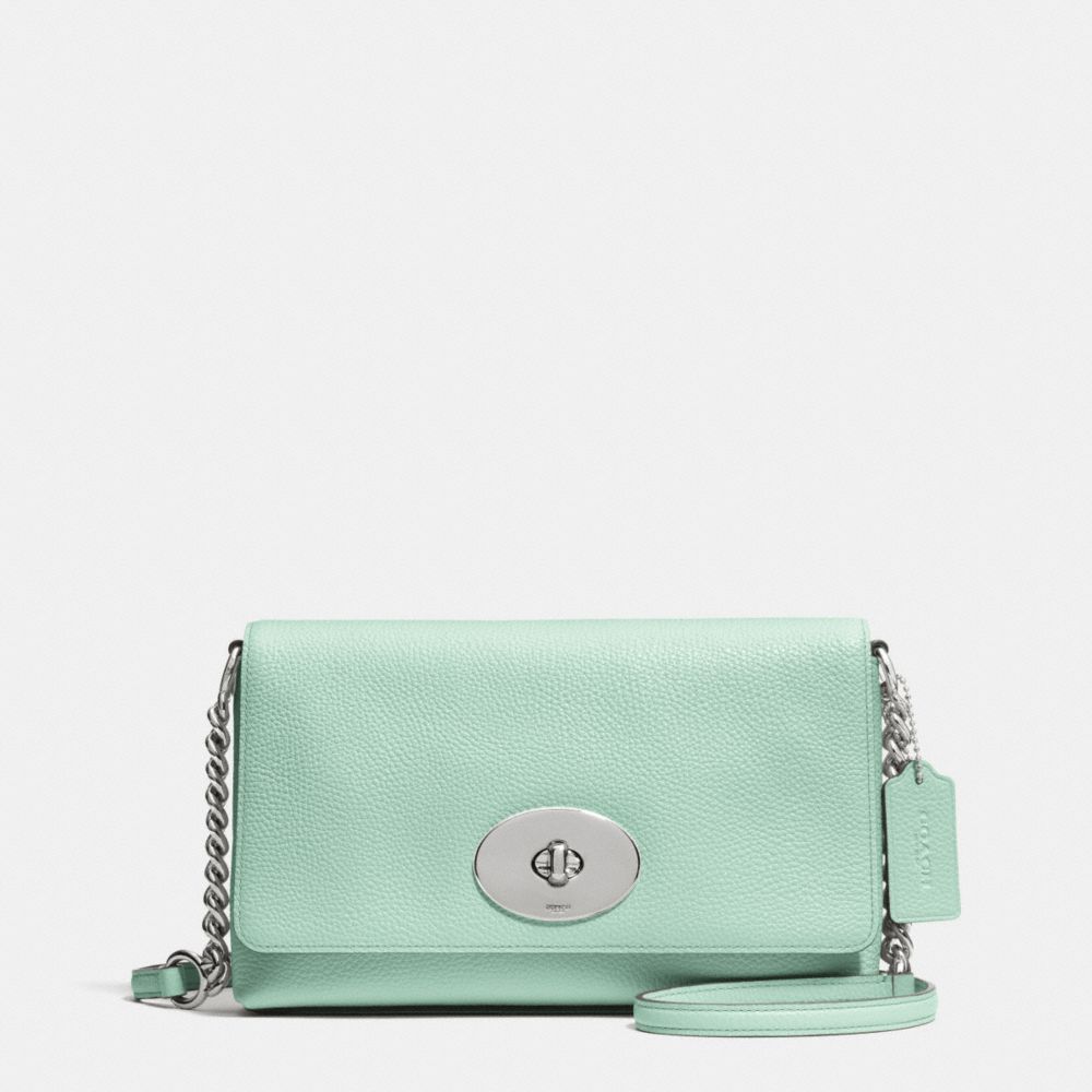CROSSTOWN CROSSBODY IN PEBBLE LEATHER - SILVER/SEAGLASS - COACH F53083