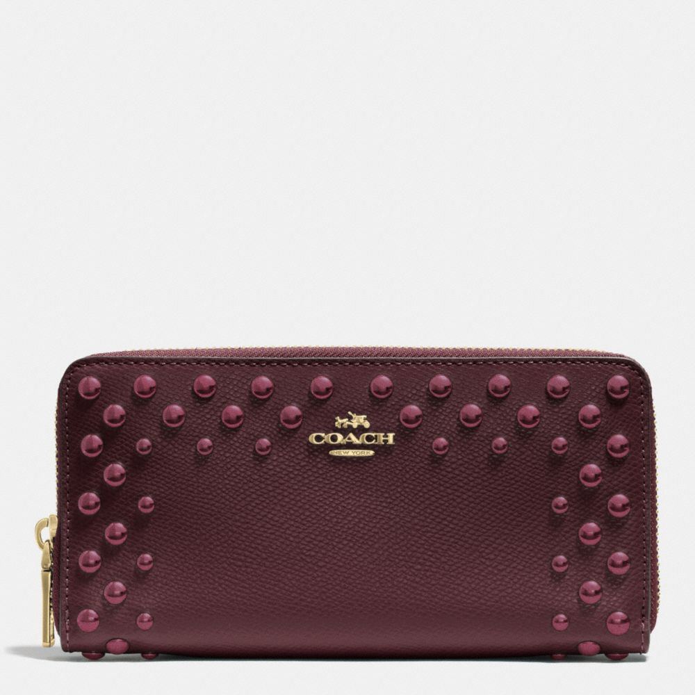 ACCORDION ZIP WALLET IN STUDDED CROSSGRAIN LEATHER - IMOXB - COACH F53145