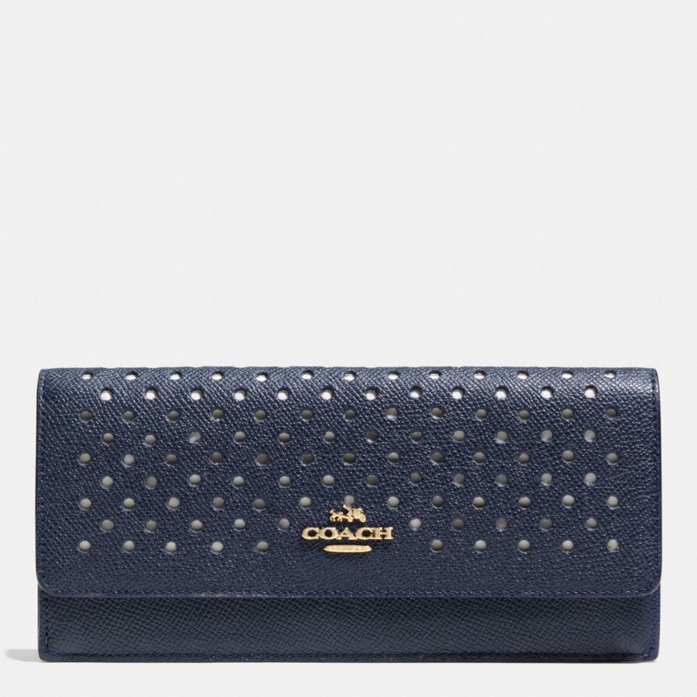 SOFT WALLET IN PERFORATED LEATHER - LIBGE - COACH F53168