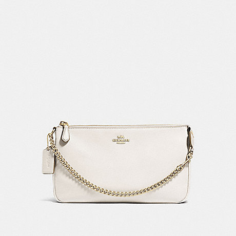COACH LARGE WRISTLET 19 IN PEBBLE LEATHER - LIGHT GOLD/CHALK - f53340