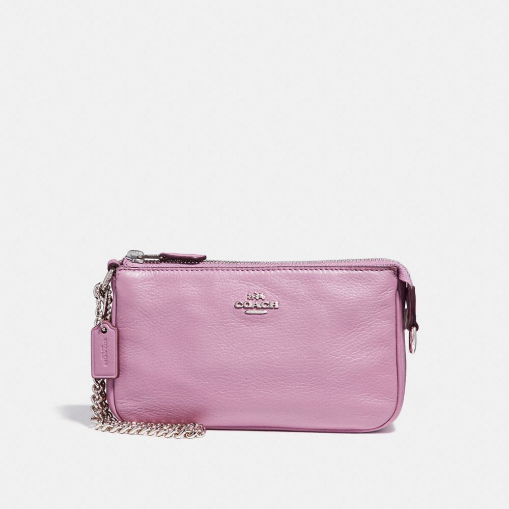 COACH LARGE WRISTLET 19 IN PEBBLE LEATHER - SILVER/LILAC 2 - f53340