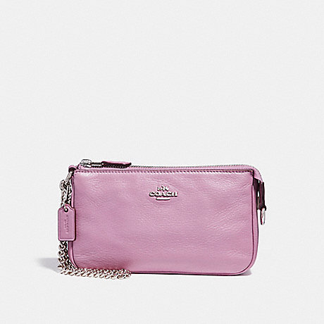 COACH LARGE WRISTLET 19 IN PEBBLE LEATHER - SILVER/LILAC 2 - f53340
