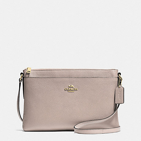 COACH F53357 JOURNAL CROSSBODY IN POLISHED PEBBLE LEATHER LIGHT-GOLD/GREY-BIRCH