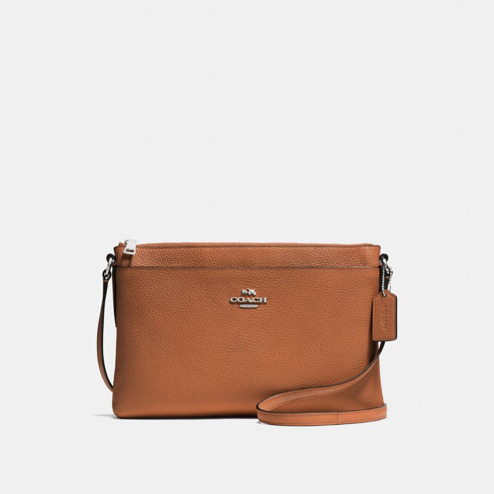 JOURNAL CROSSBODY - f53357 - SILVER/SADDLE