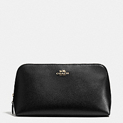 COACH COSMETIC CASE 22 IN CROSSGRAIN LEATHER - LIGHT GOLD/BLACK - F53387