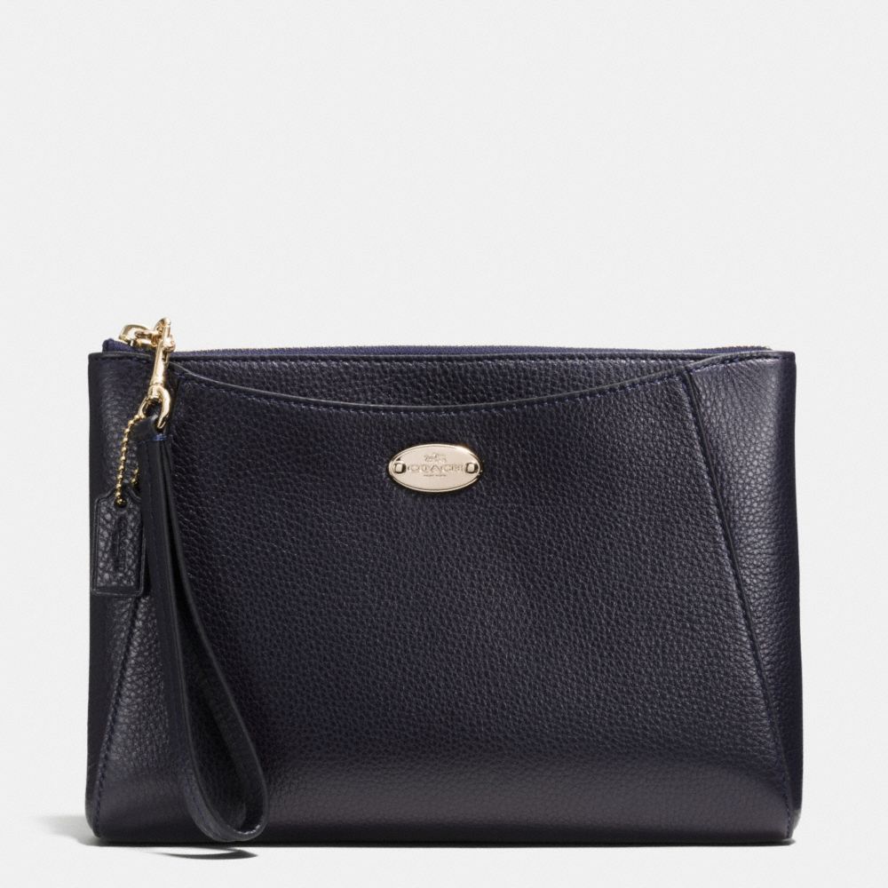 COACH MORGAN CLUTCH 24 IN PEBBLE LEATHER - LIGHT GOLD/MIDNIGHT - F53417