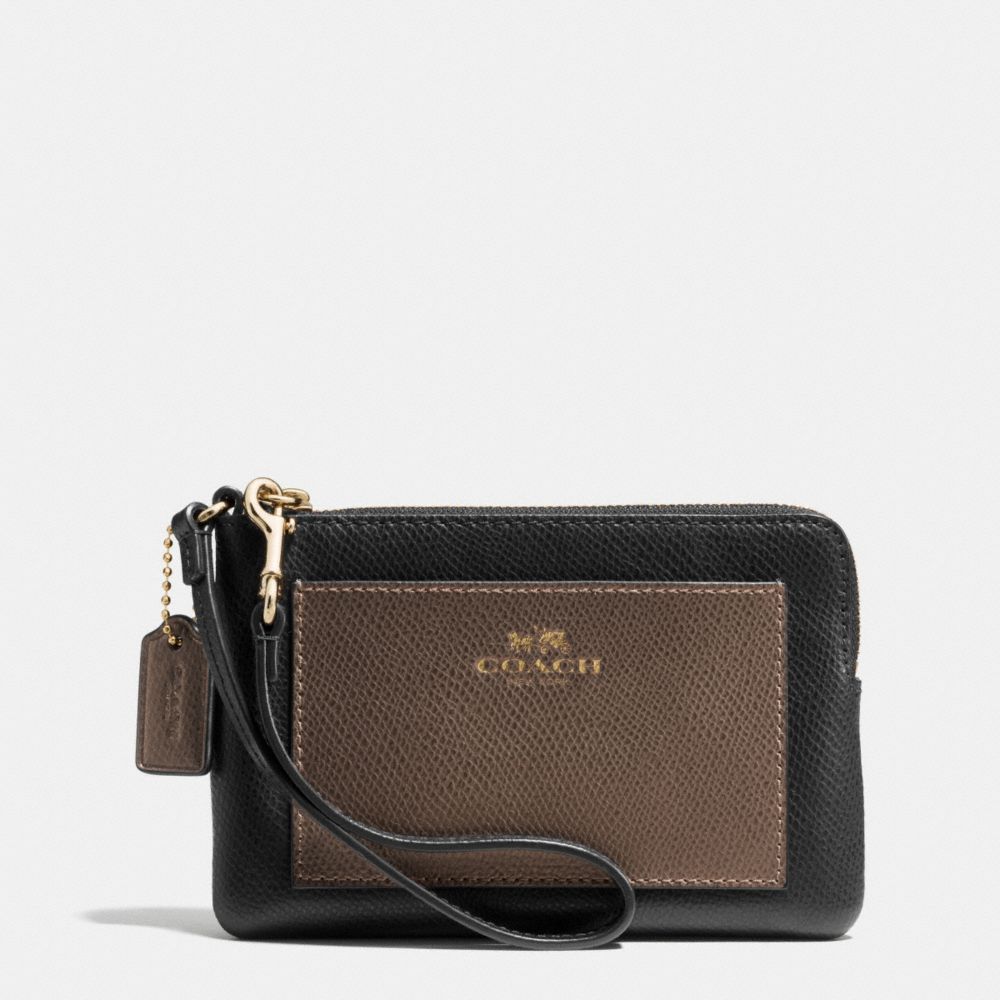 CORNER ZIP IN BICOLOR CROSSGRAIN LEATHER - IME8Y - COACH F53420