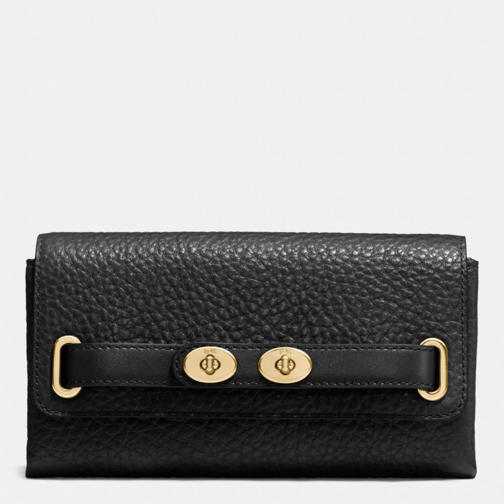 COACH F53425 Blake Wallet In Bubble Leather IMITATION GOLD/BLACK F37336