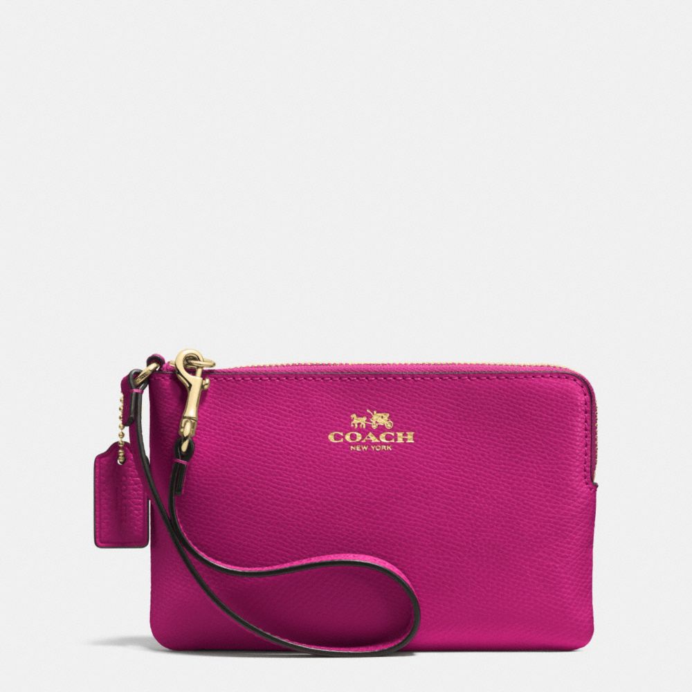 CORNER ZIP WRISTLET IN CROSSGRAIN LEATHER - IMCBY - COACH F53429