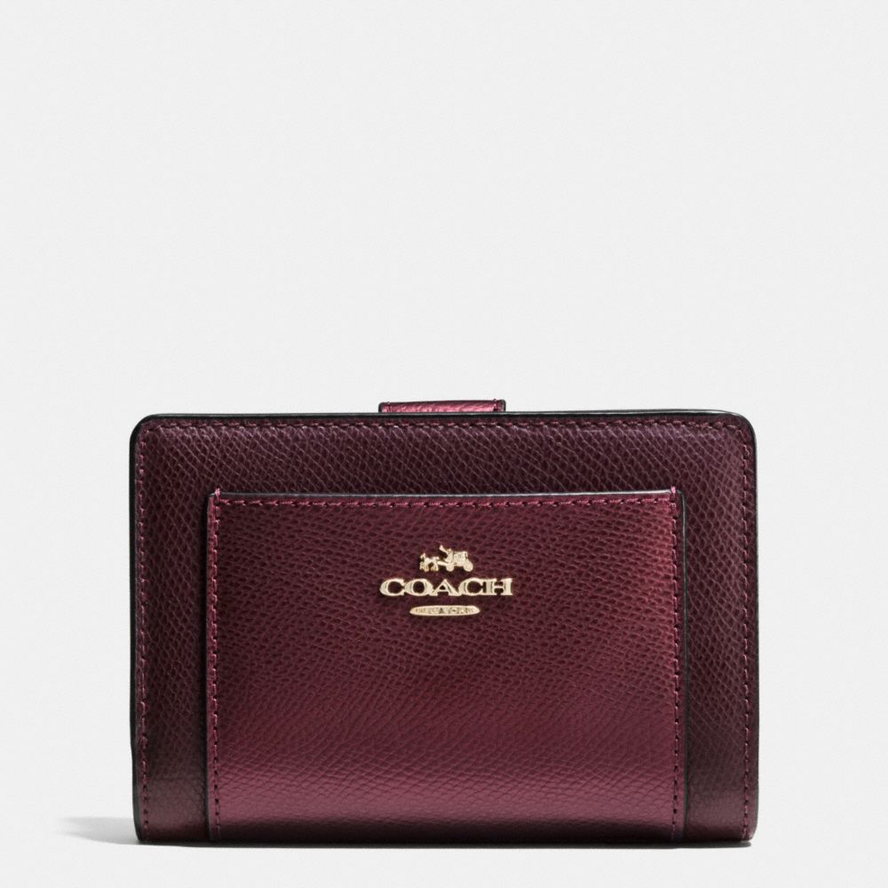 COACH F53437 Corner Zip Wallet In Bicolor Crossgrain Leather IME8I