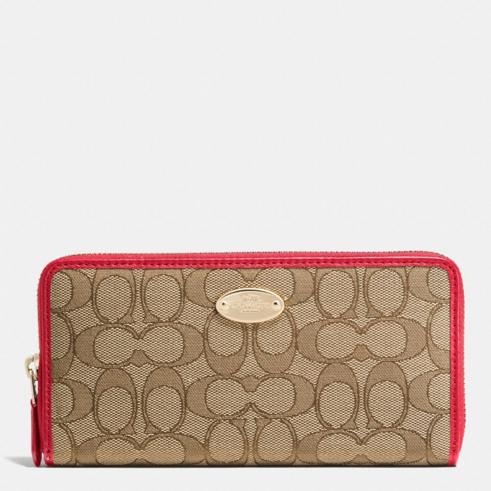 SLIM ENVELOPE WALLET IN SIGNATURE - f53539 - IMITATION GOLD/KHAKI/CLASSIC RED