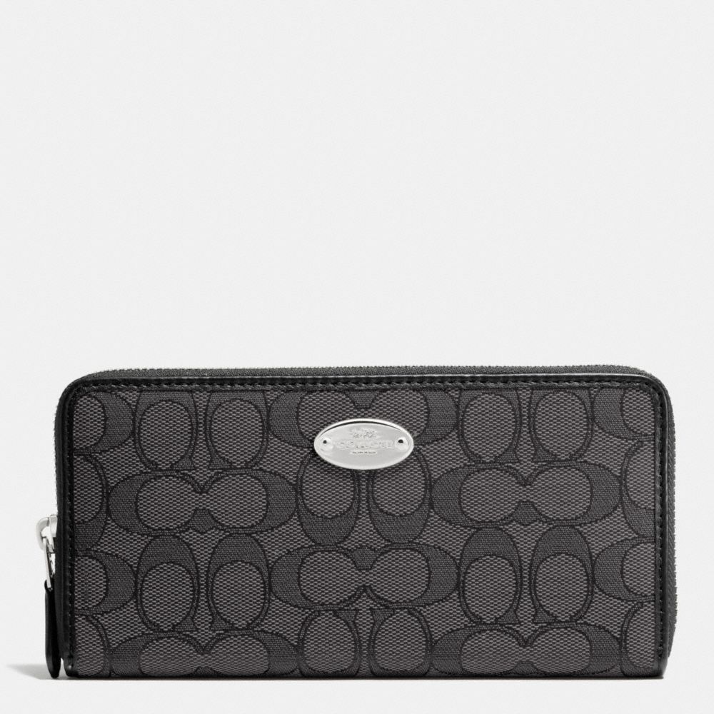 COACH F53539 Slim Envelope Wallet In Signature SILVER/BLACK SMOKE/BLACK