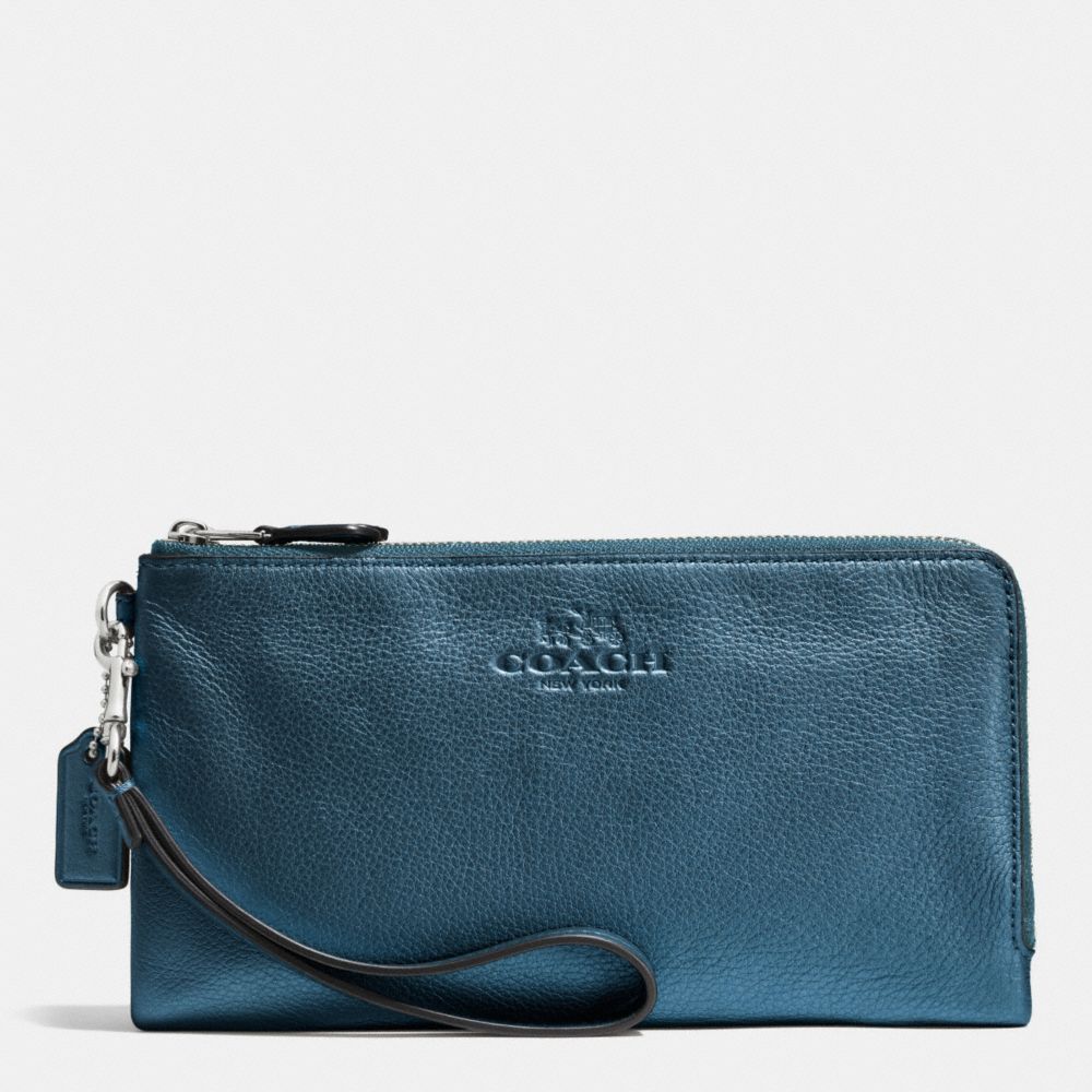 DOUBLE ZIP WALLET IN PEBBLE LEATHER - SVBL9 - COACH F53561
