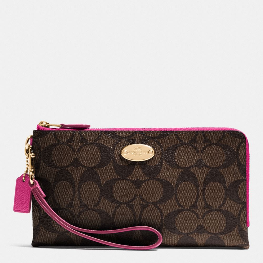 COACH DOUBLE ZIP WALLET IN SIGNATURE - IME9T - f53563