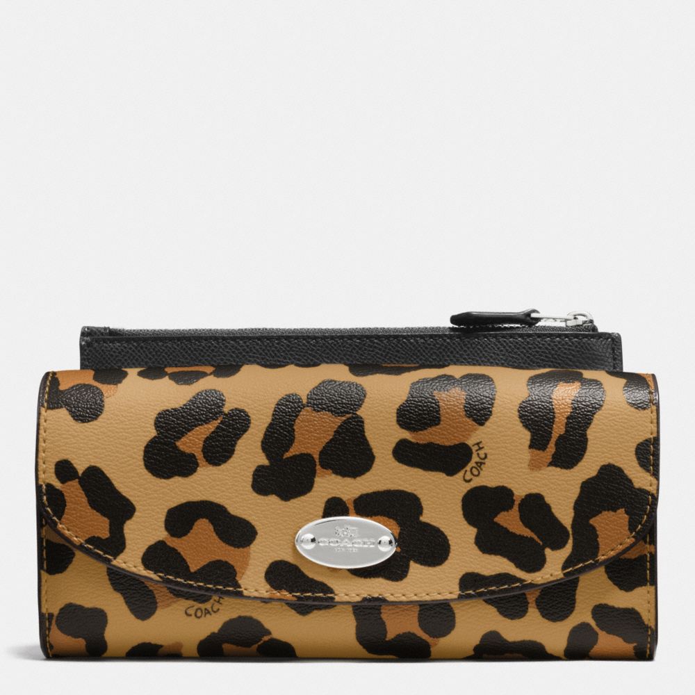 POP SLIM ENVELOPE WALLET IN OCELOT PRINT HAIRCALF - f53566 - IMITATION GOLD/NEUTRAL