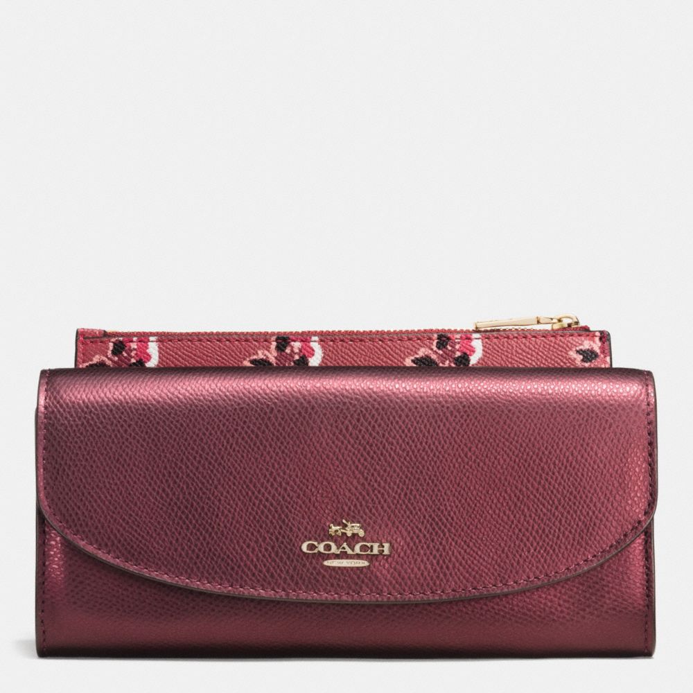 POP SLIM ENVELOPE IN BRAMBLE ROSE LEATHER - f53570 - IMEET