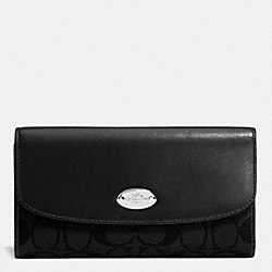 CHECKBOOK WALLET IN SIGNATURE - f53615 - SILVER/BLACK/BLACK