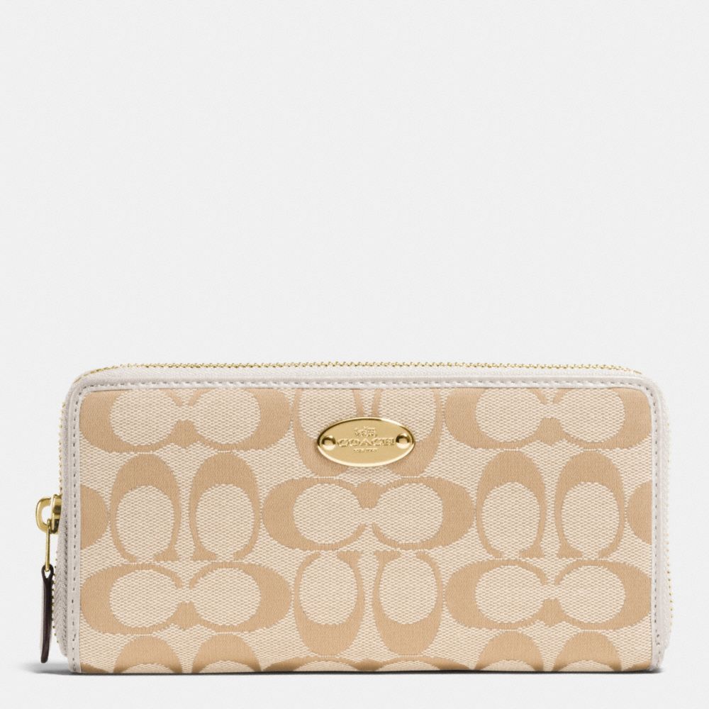 COACH F53618 - ACCORDION ZIP WALLET IN 12CM SIGNATURE - IMITATION GOLD ...