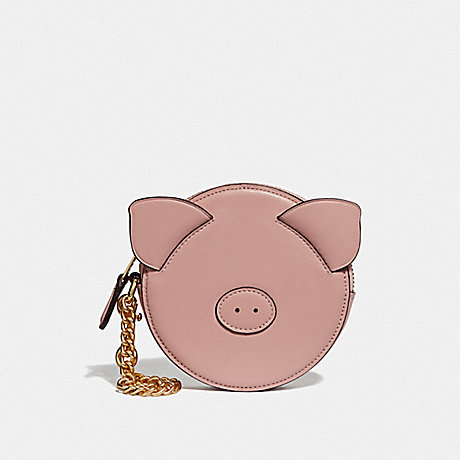 COACH F53619 LUNAR NEW YEAR PIG COIN CASE PINK/IMITATION-GOLD
