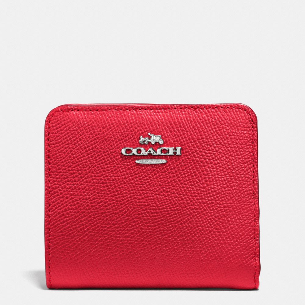 SMALL WALLET IN COLORBLOCK LEATHER - SILVER/TRUE RED/ORANGE - COACH F53649