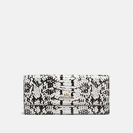 COACH SOFT WALLET IN COLORBLOCK EXOTIC EMBOSSED LEATHER - LIGHT GOLD/BLACK - f53654