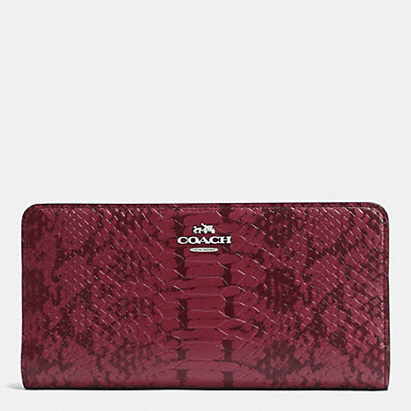 COACH SKINNY WALLET IN COLORBLOCK EXOTIC EMBOSSED LEATHER - SILVER/CYCLAMEN - f53684