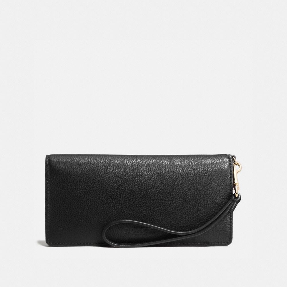 SLIM WALLET - BLACK/IMITATION GOLD - COACH F53767