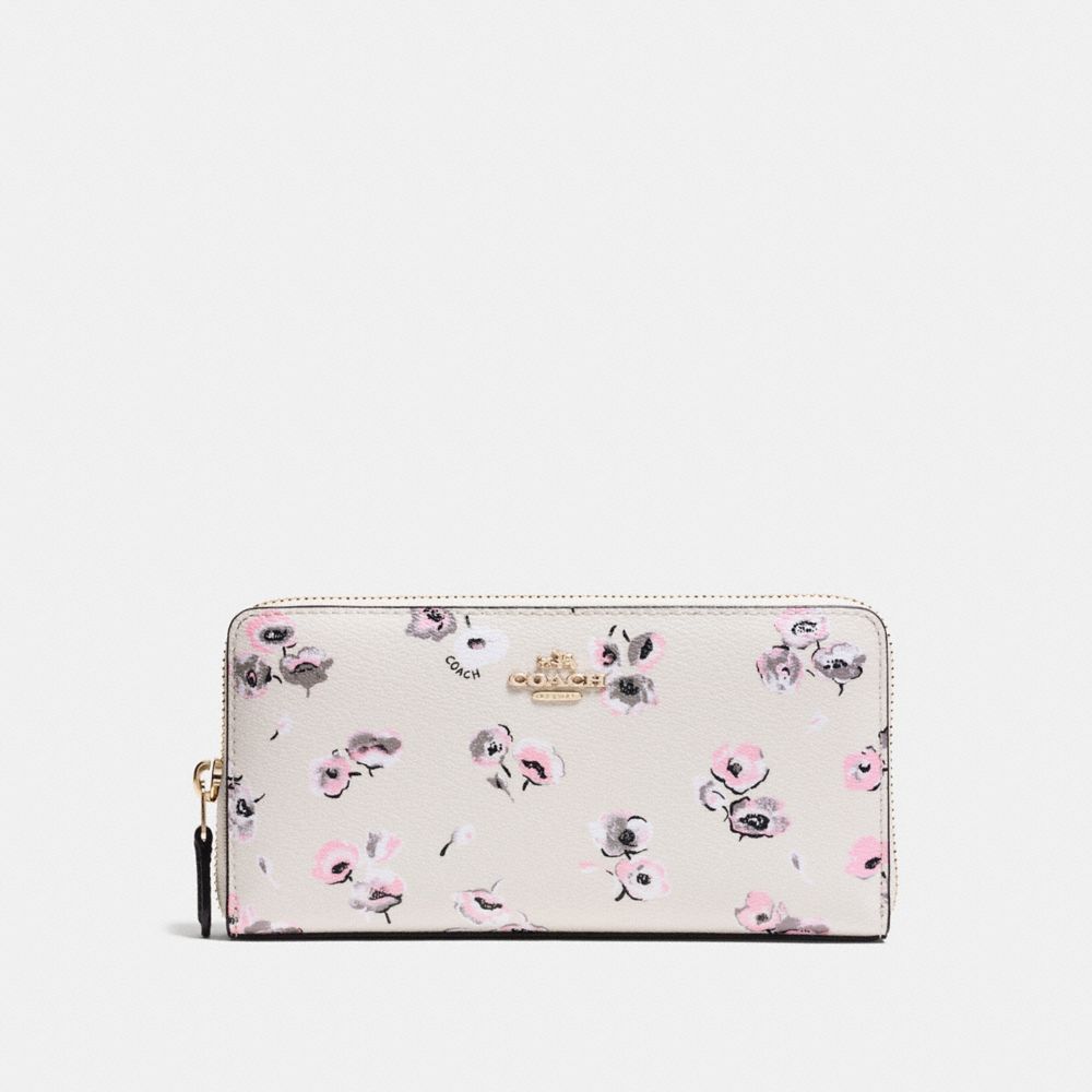 COACH F53770 ACCORDION ZIP WALLET IN WILDFLOWER PRINT COATED CANVAS IMITATION-GOLD/CHALK-MULTI