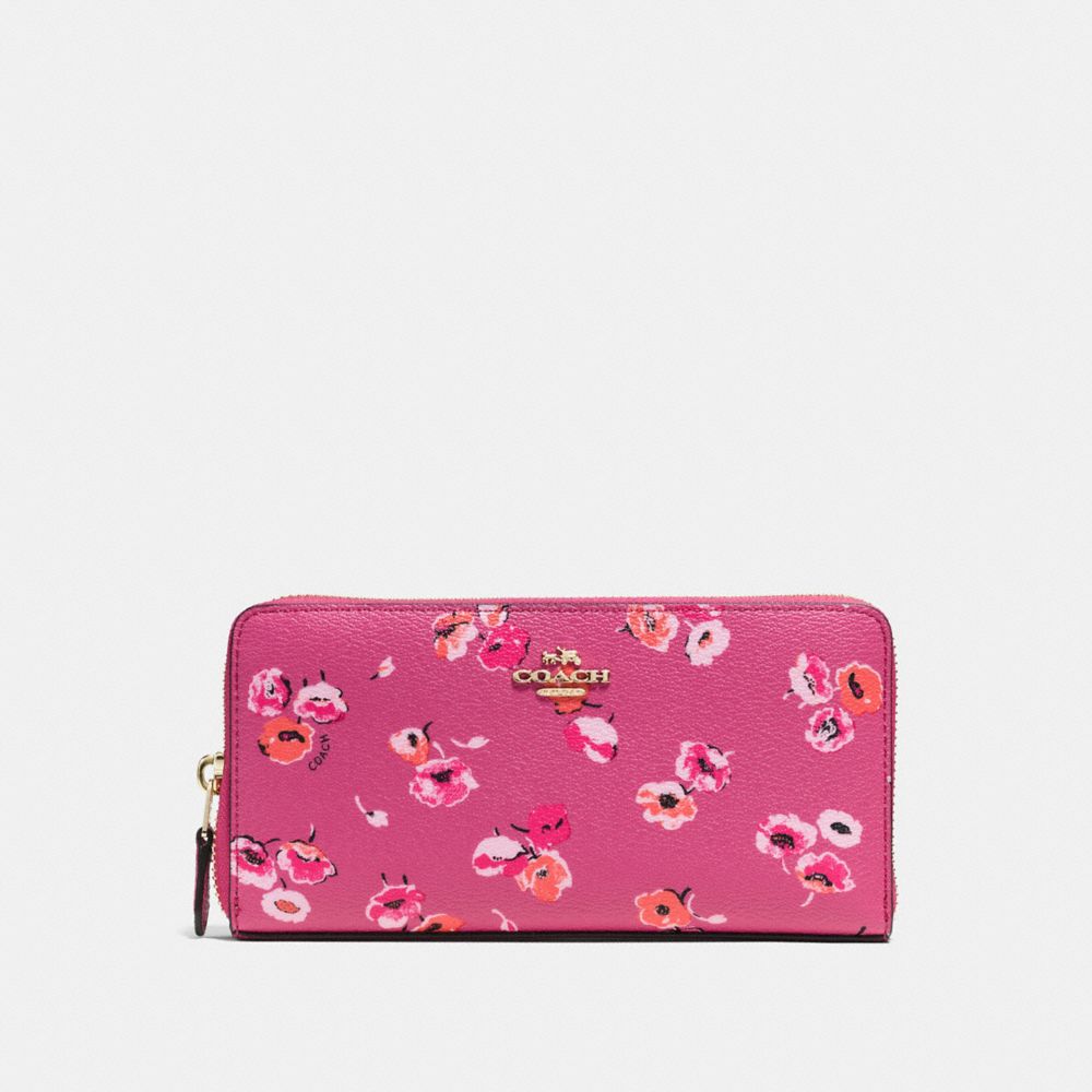 ACCORDION ZIP WALLET IN WILDFLOWER PRINT COATED CANVAS - f53770 -  IMITATION GOLD/DAHLIA MULTI