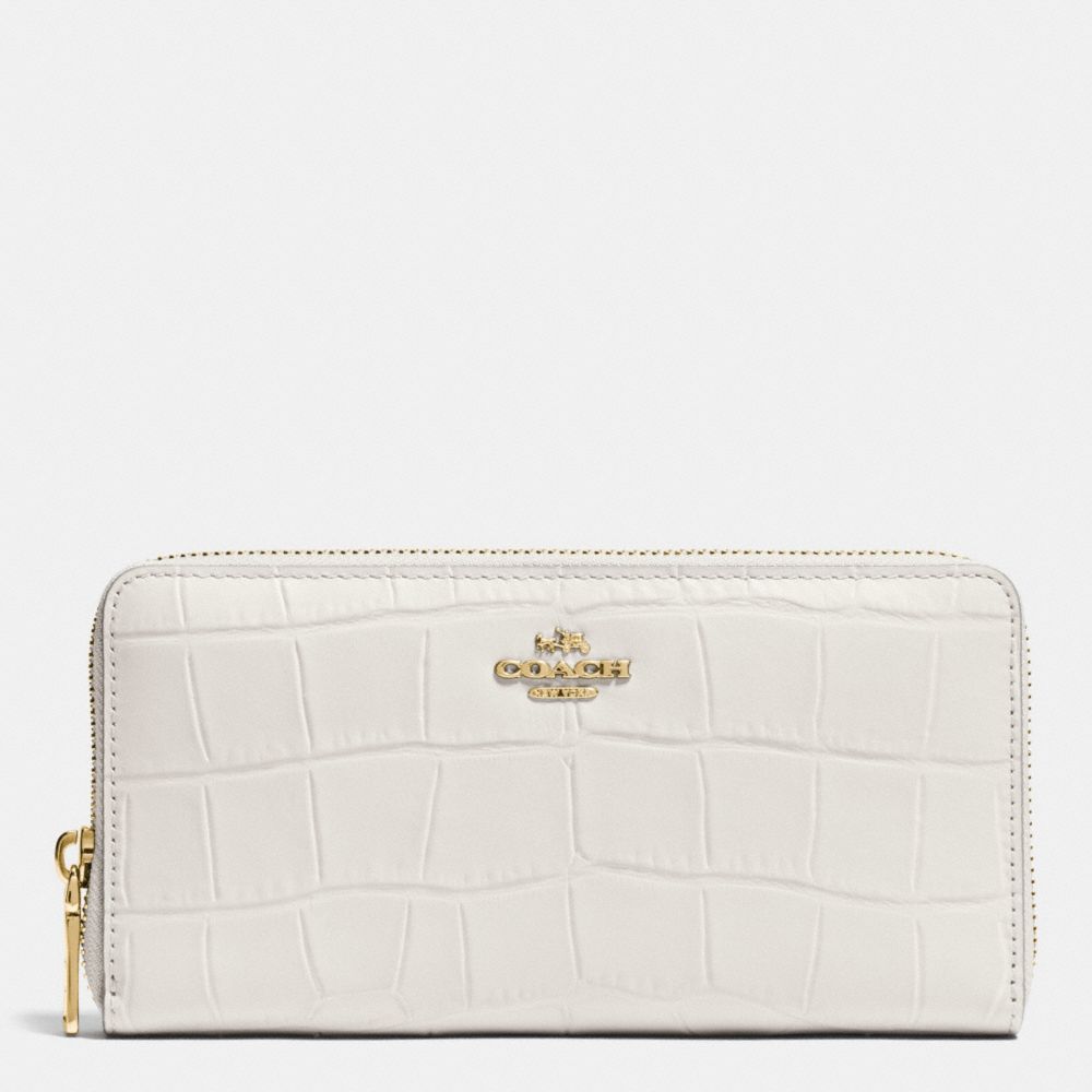 ACCORDION ZIP WALLET IN CROC EMBOSSED LEATHER - IMITATION GOLD/CHALK - COACH F53836
