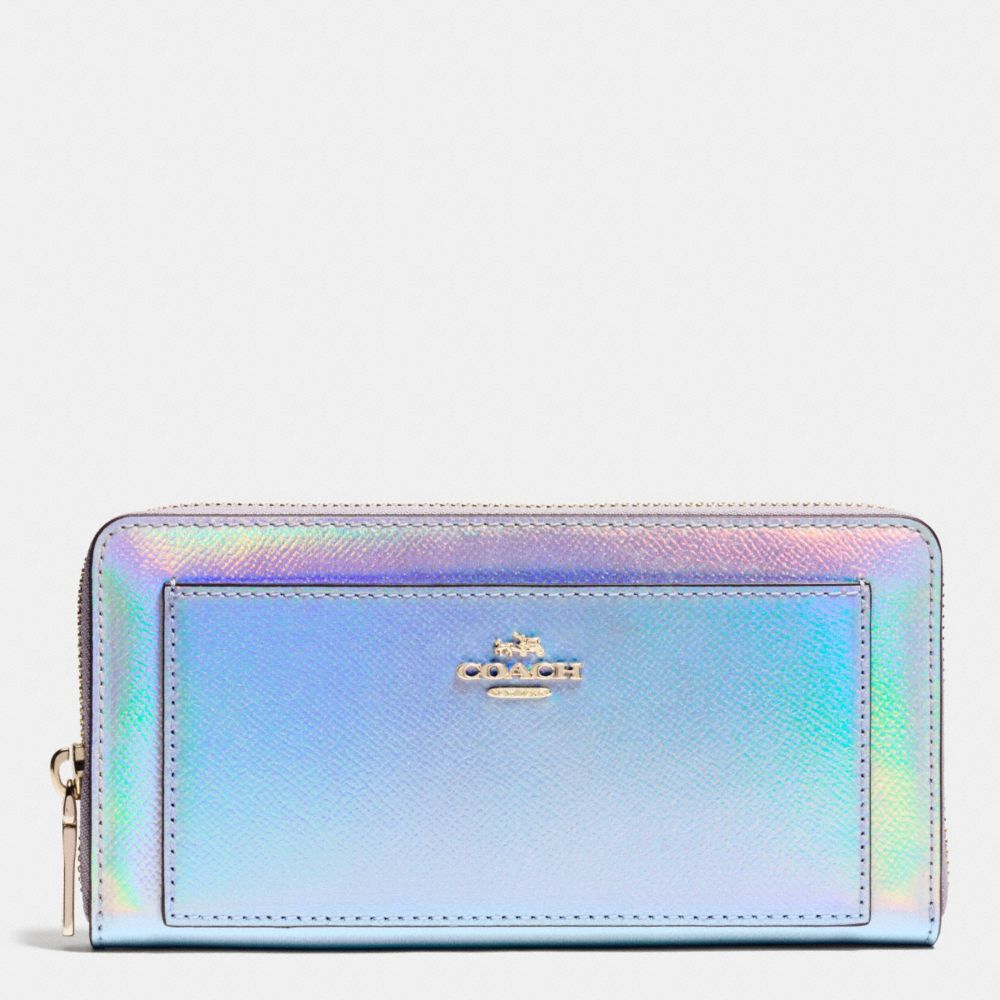 ACCORDION ZIP WALLET IN HOLOGRAM LEATHER - f53878 - IMITATION GOLD/SILVER HOLOGRAM
