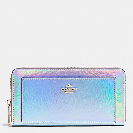 COACH f53878 ACCORDION ZIP WALLET IN HOLOGRAM LEATHER IMITATION GOLD/SILVER HOLOGRAM