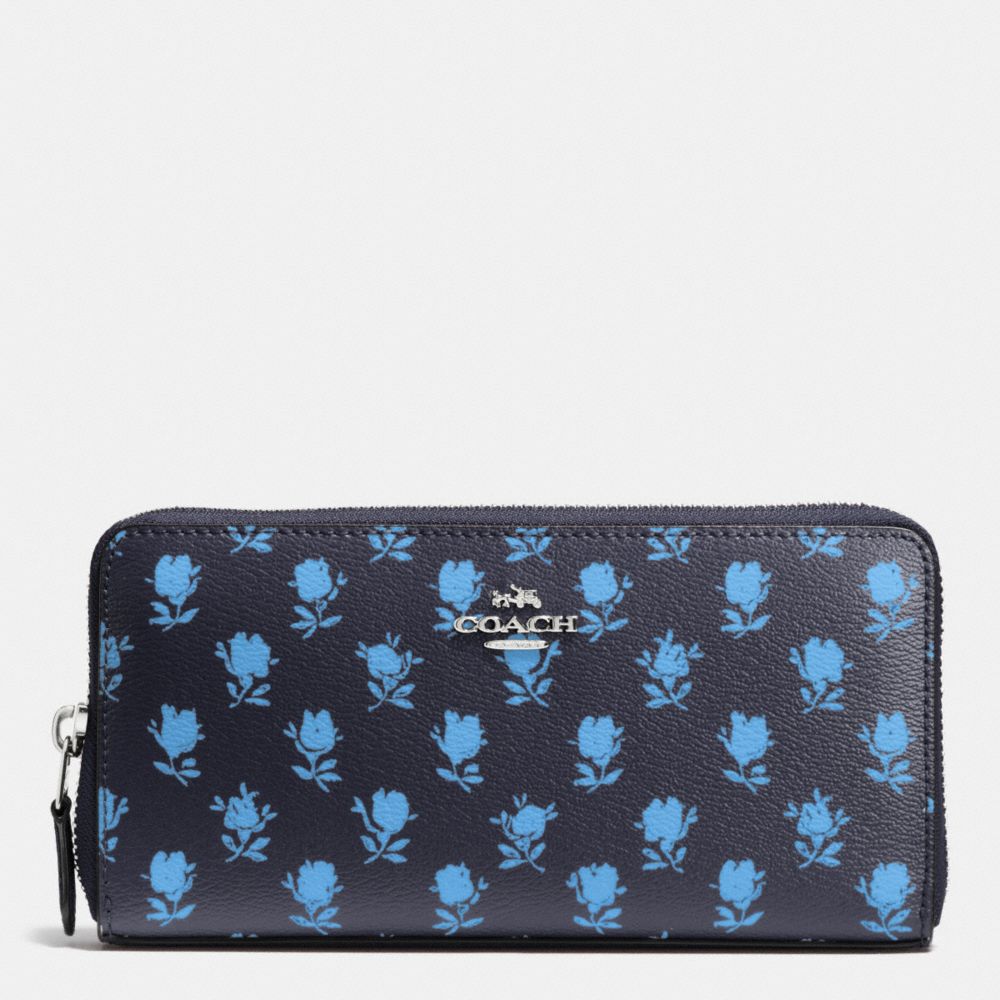 ACCORDION ZIP WALLET IN BADLANDS FLORAL PRINT COATED CANVAS - f53942 - SILVER/MIDNIGHT MULTI
